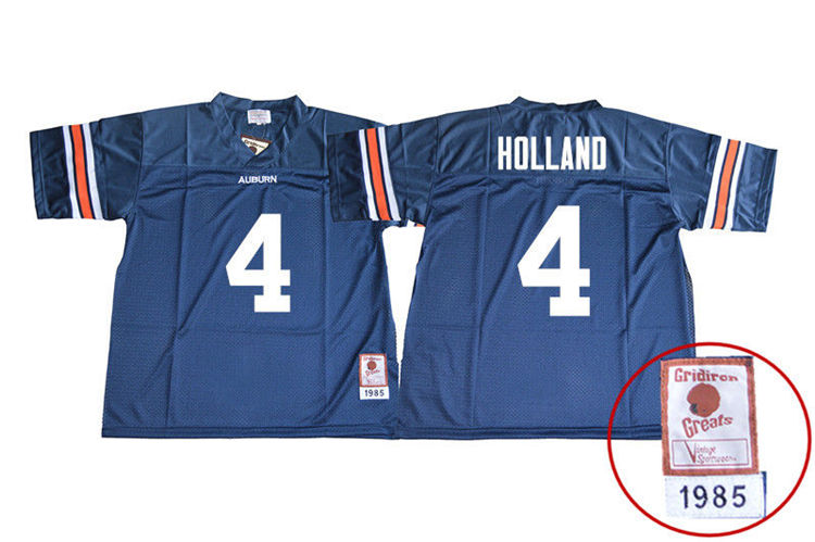 Youth Auburn Tigers #4 Jeff Holland 1985 Throwback Navy College Stitched Football Jersey